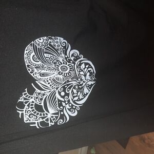 Black Shirt with White Mandala Design